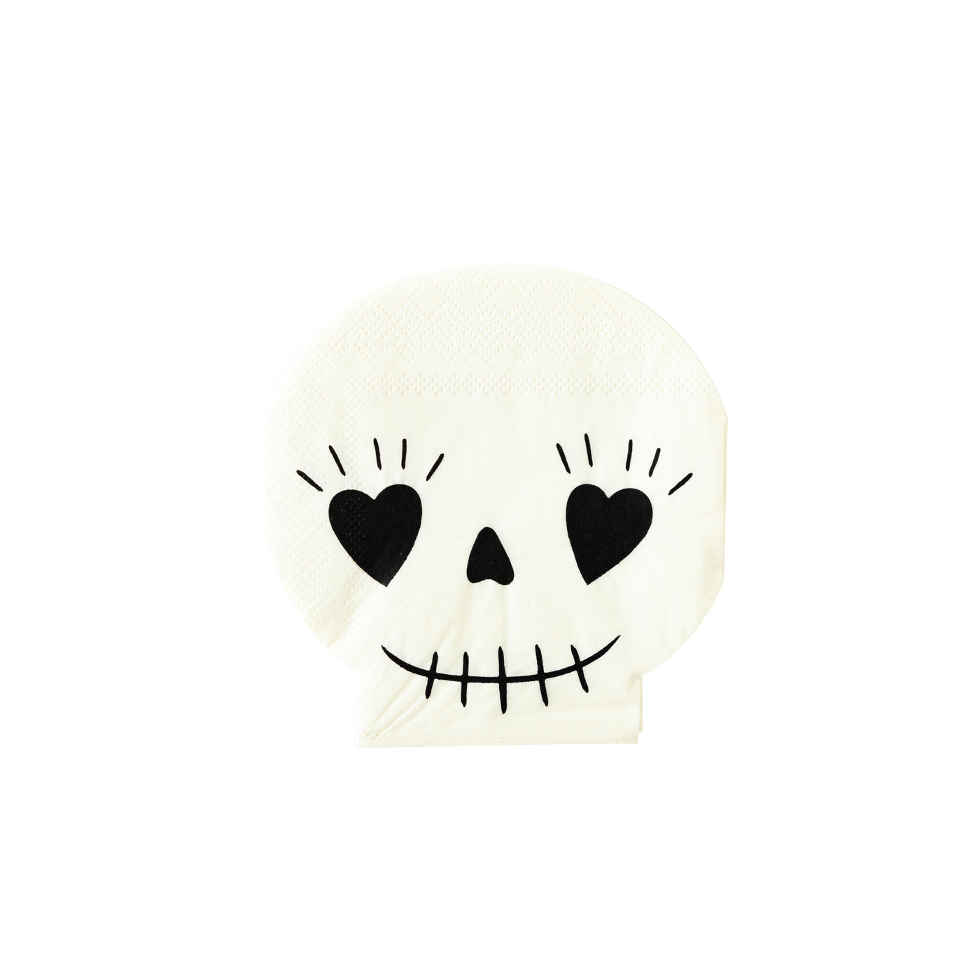 PLTS369B-MME -  Shaped Heart Eye Skull Paper Cocktail Napkin