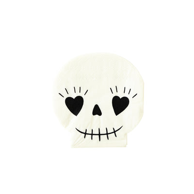 PLTS369B-MME -  Shaped Heart Eye Skull Paper Cocktail Napkin