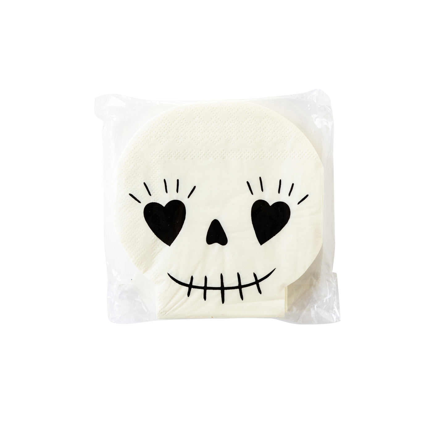 PLTS369B-MME -  Shaped Heart Eye Skull Paper Cocktail Napkin