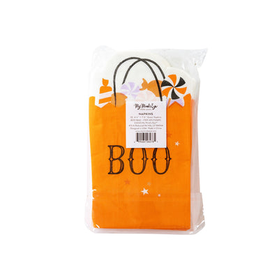 PLTS369C-MME -  Shaped Boo Bag Paper Dinner Napkin