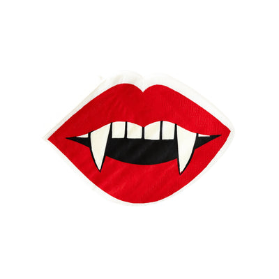 PLTS369E-MME -  Shaped Vampire Lips Paper Dinner Napkin