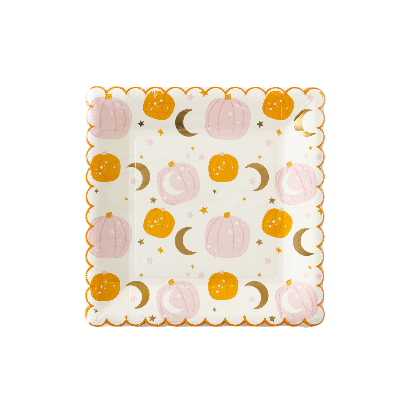 PLTS370K - Star and Pumpkin Paper Plate