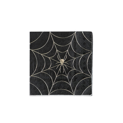 PLTS373V-MME -  Holographic Spider Web Paper Cocktail Napkin