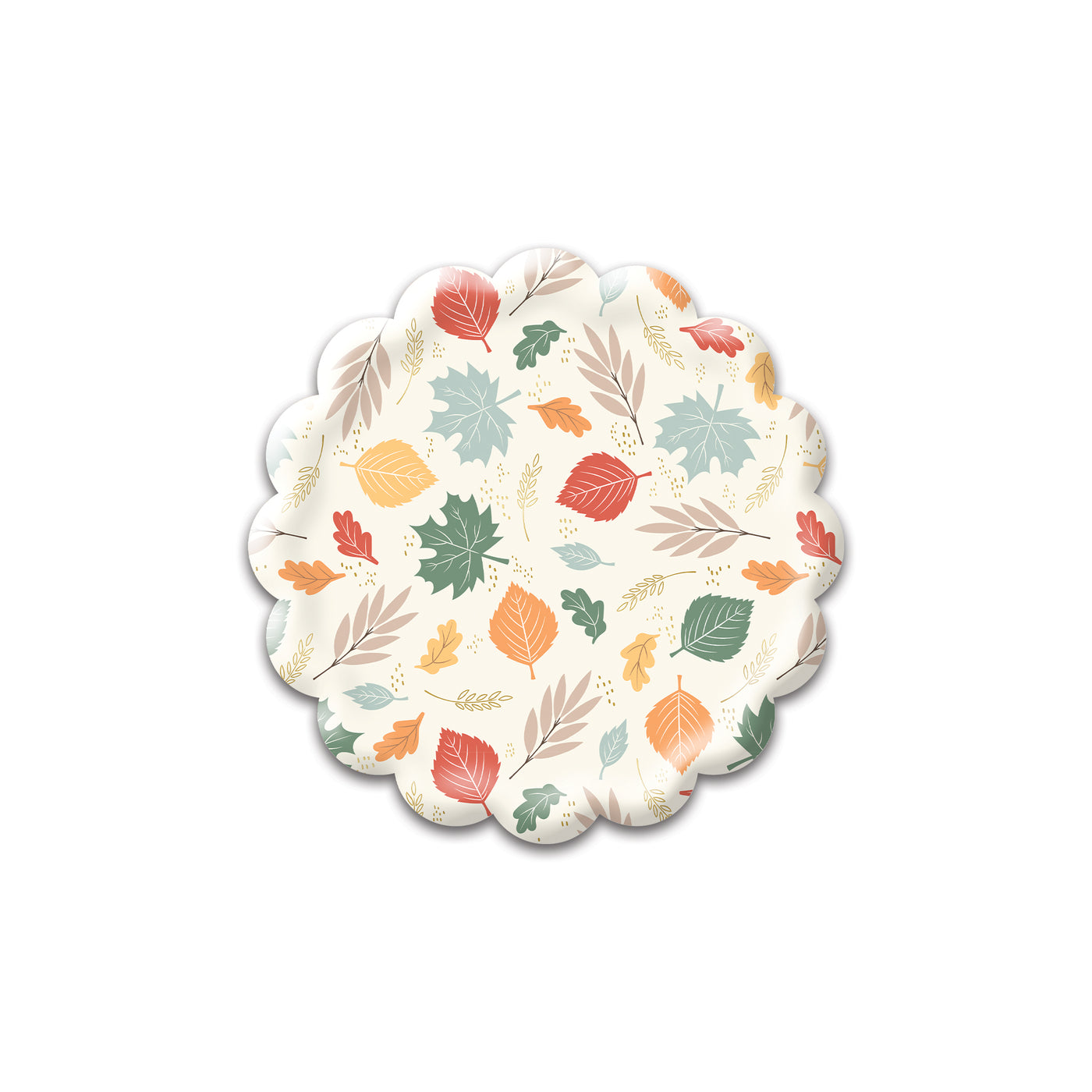 PLTS378D - Scattered Leaves Paper Plates