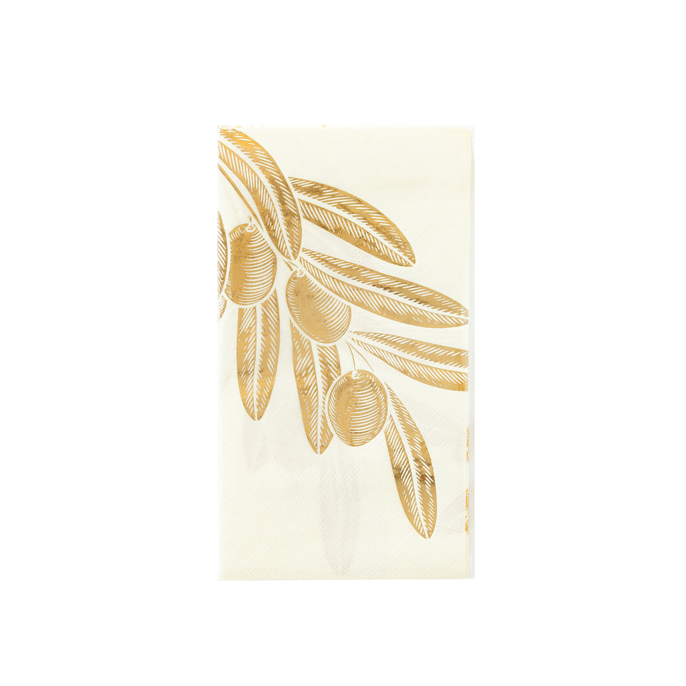 PLTS379P - Gold Foiled Olive Paper Dinner Napkin