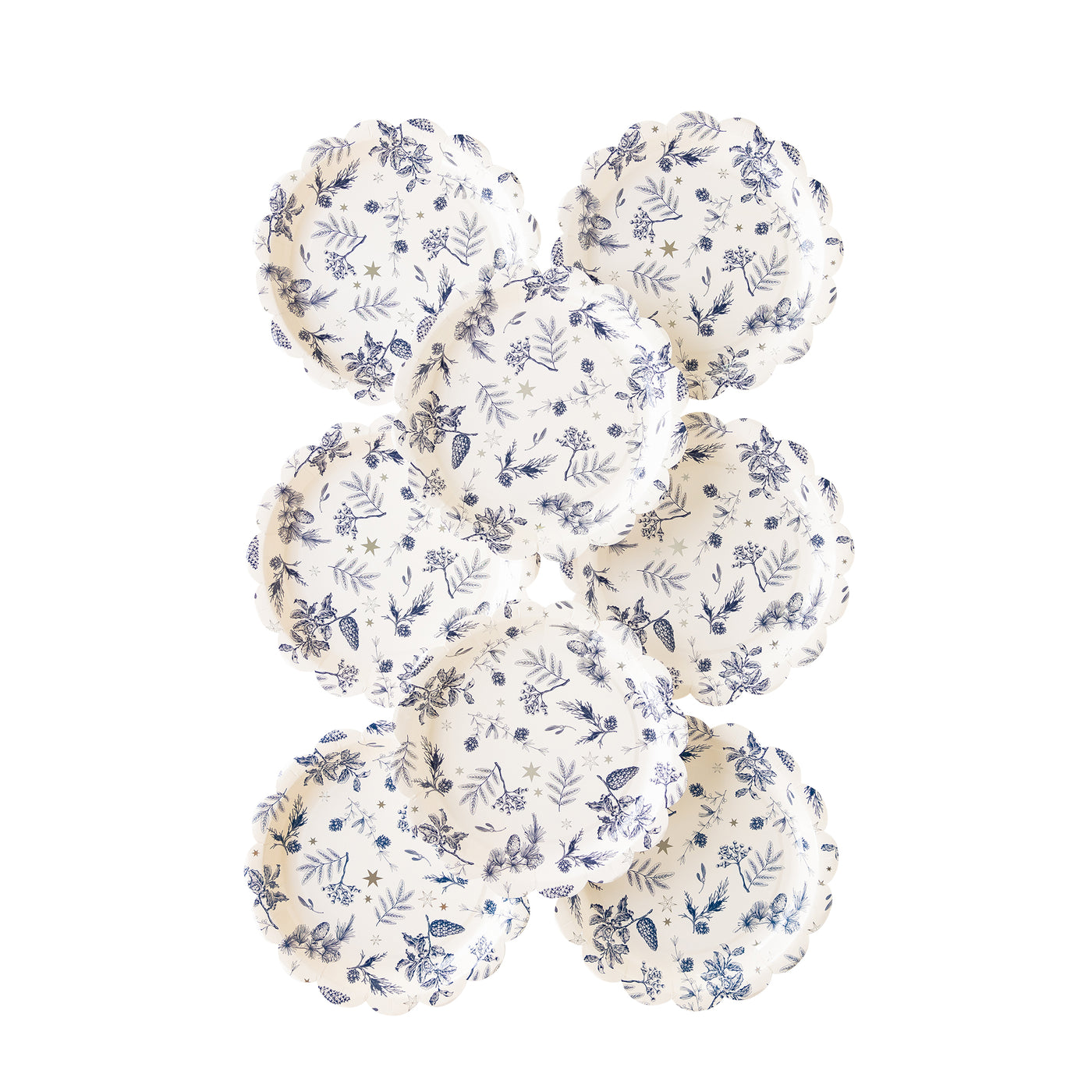 PLTS388M - Cream Winter Foliage Paper Plate