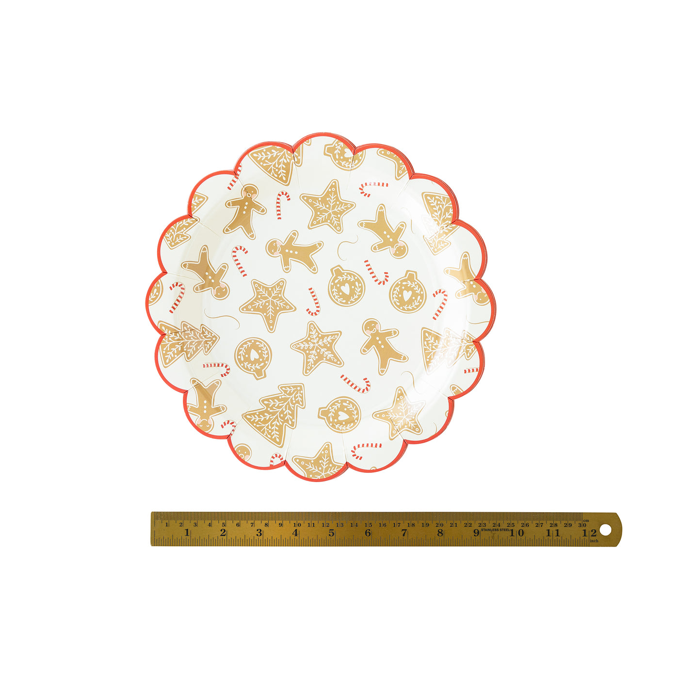 PLTS392A - Cream Gingerbread Cookie Paper Plate