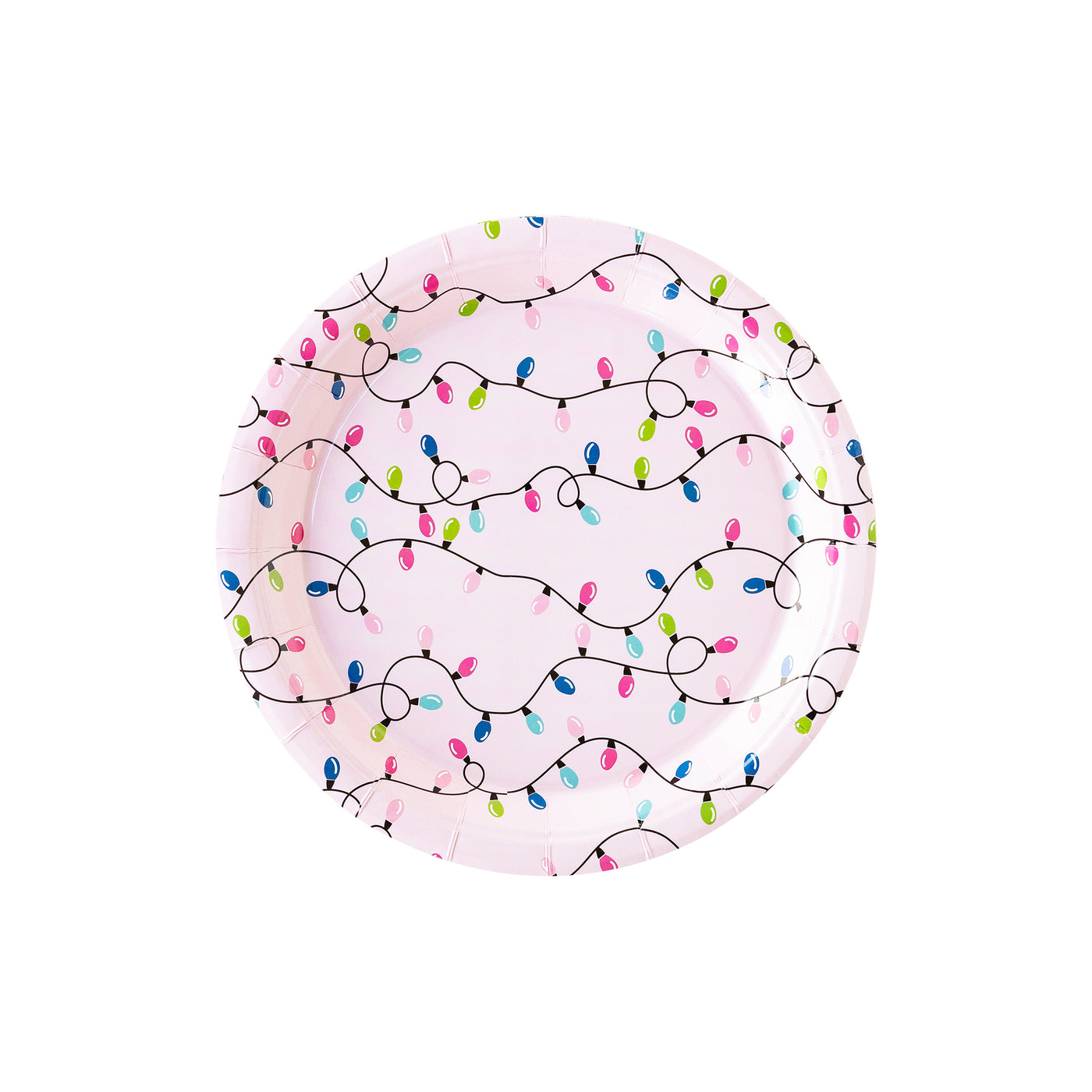 PLTS393i - Bright Christmas Lights Paper Plate