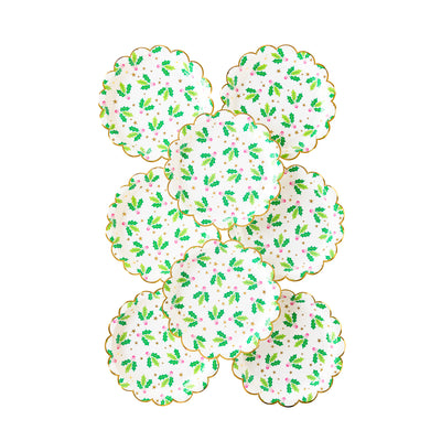 PLTS394F - Bright Holly Paper Plate
