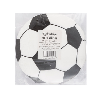SOC1039 - Soccer Ball Shaped Paper Cocktail Napkin