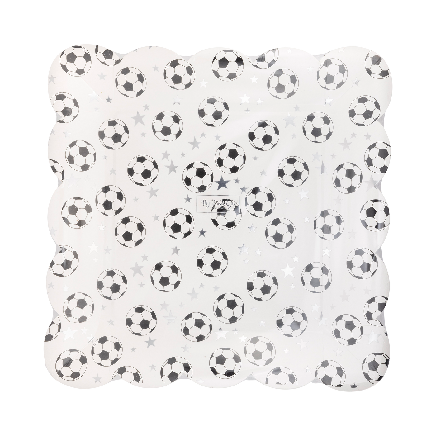 SOC1041 - Scattered Soccer Ball Paper Plate