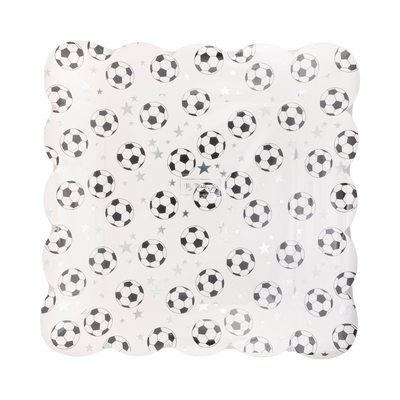 SOC1041 - Scattered Soccer Ball Paper Plate