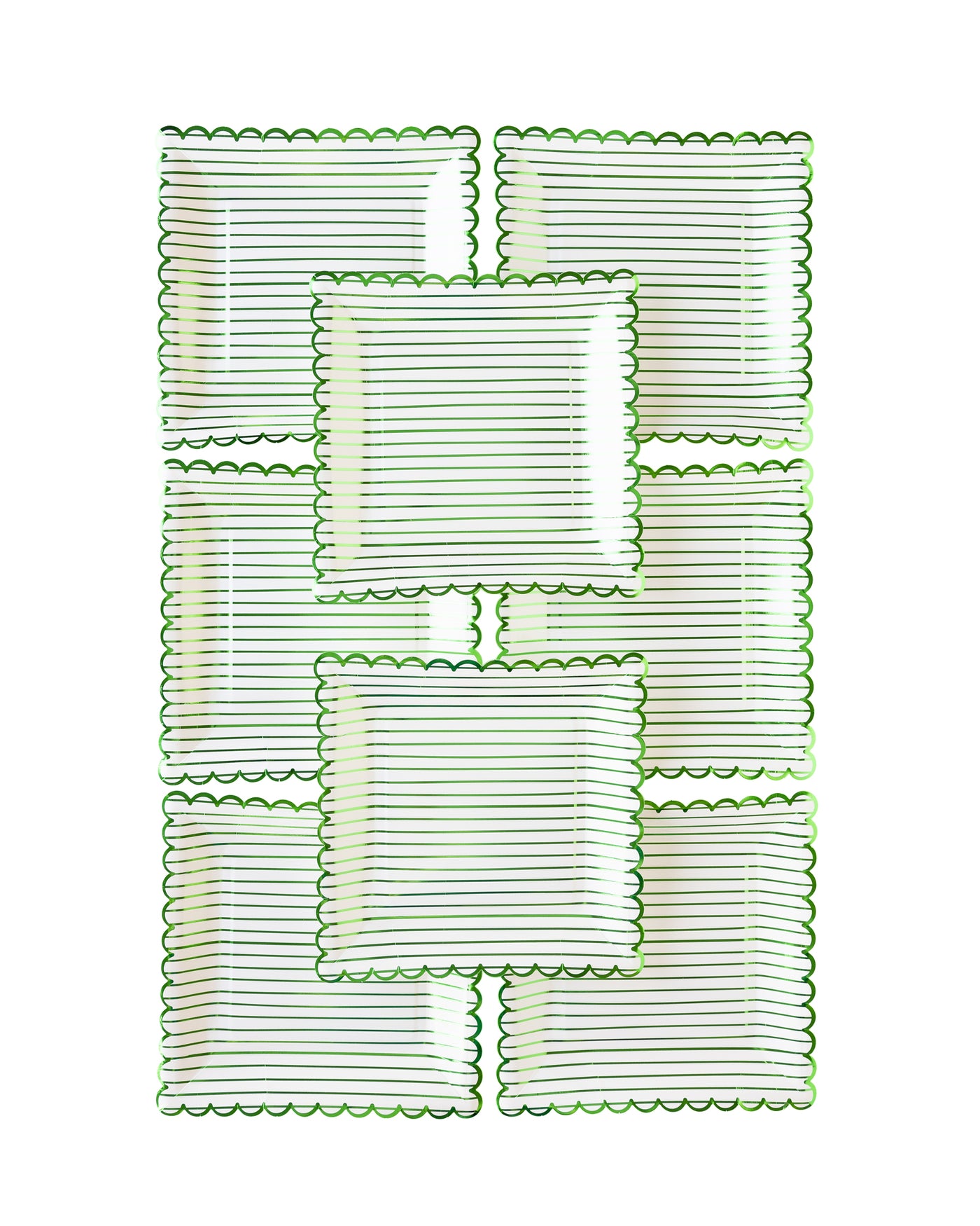 SPD1040 - Green Striped Paper Plate