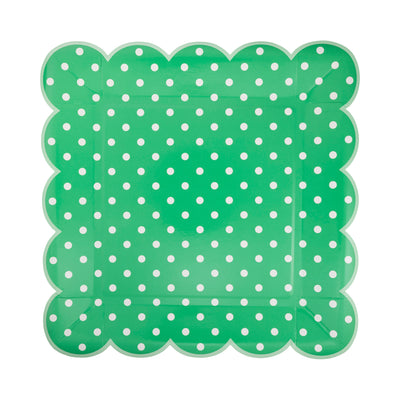 SPD1141 - Polka Dot Scalloped Square Plate