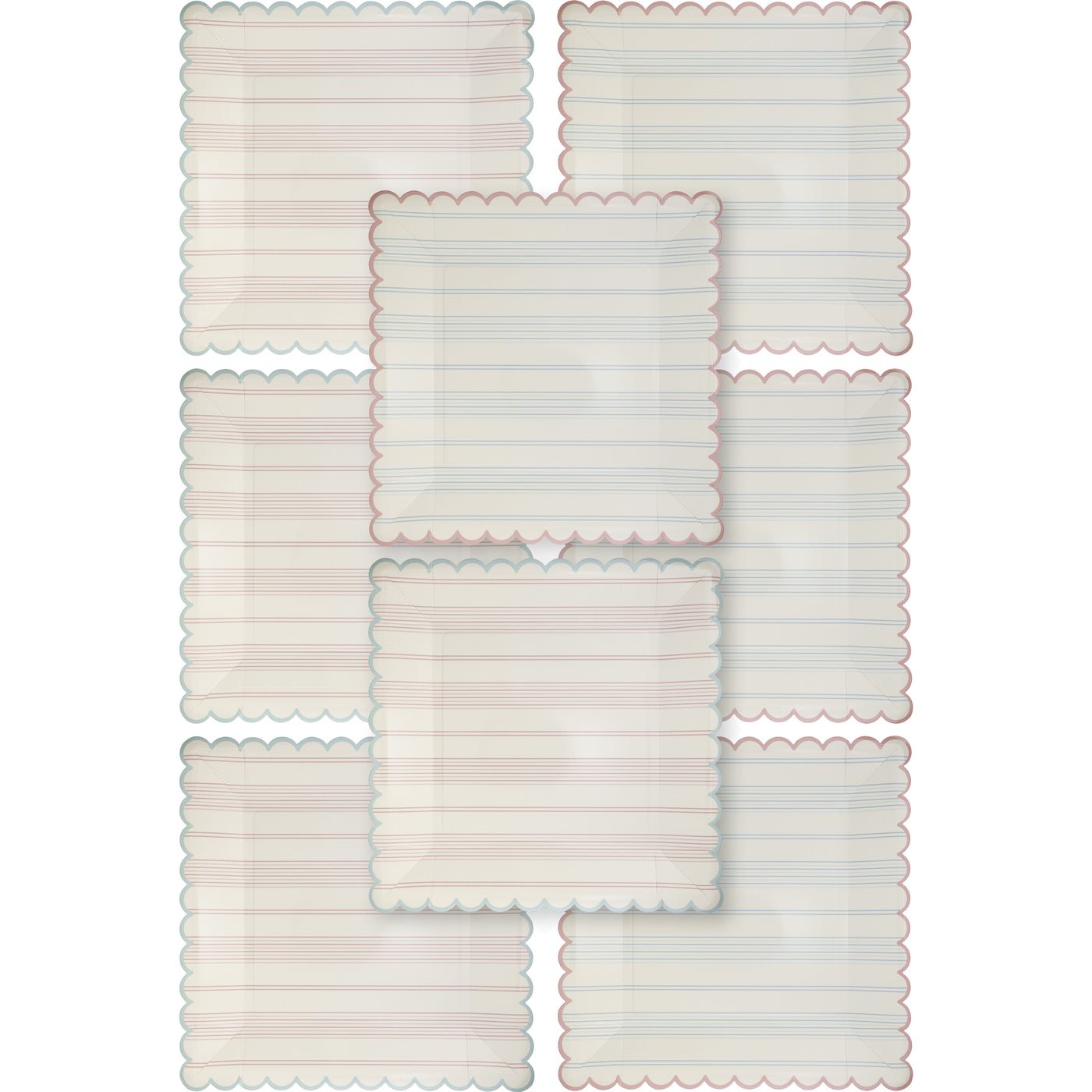 SPR1043 - Pastel Striped Paper Plate Set