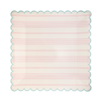 SPR1043 - Pastel Striped Paper Plate Set
