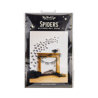 SPW1207 - Glittered Wall Décor Spiders