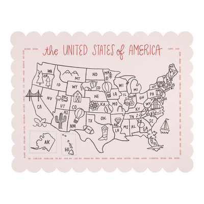 SSP1022 - Color the USA Map Paper Placemat