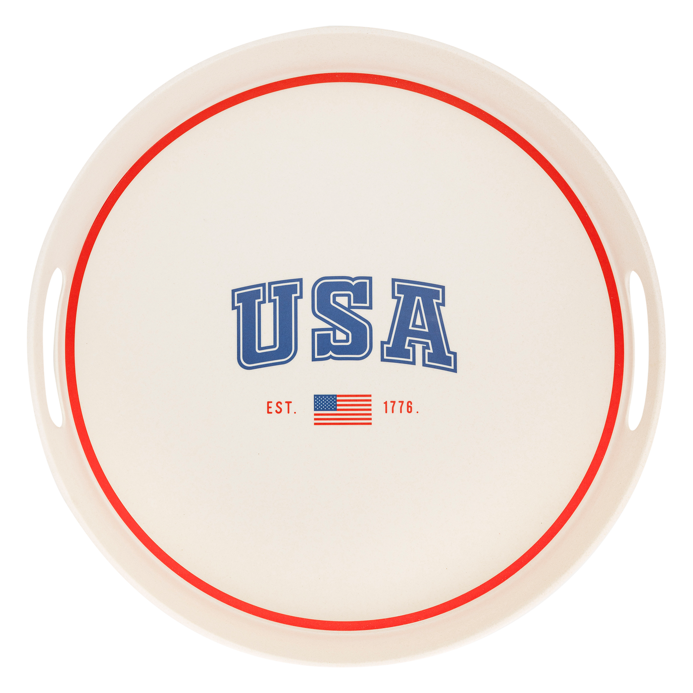 SSP1030 - USA Round Reusable Bamboo Serving Tray