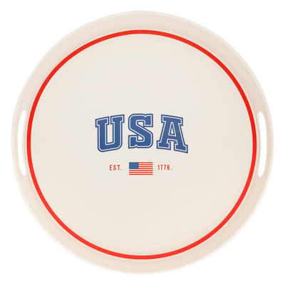 SSP1030 - USA Round Reusable Bamboo Serving Tray