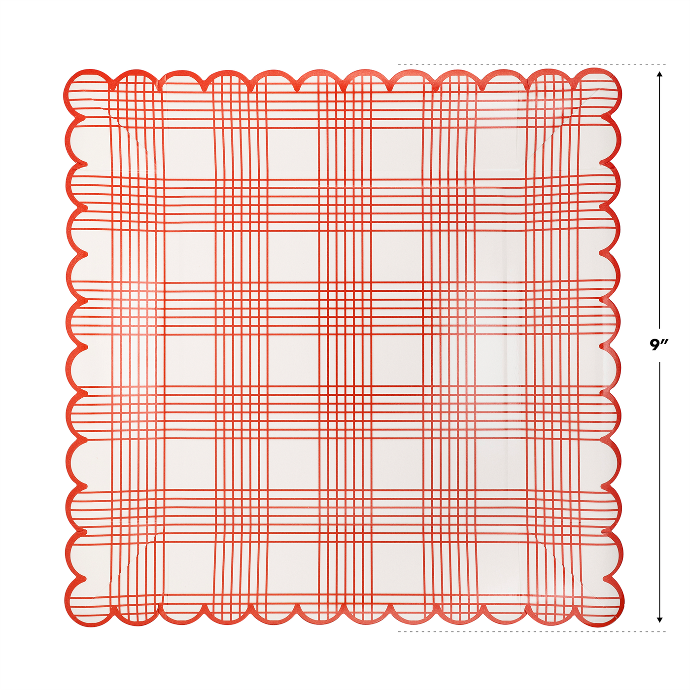 SSP1042 - Red Stripe Checked Paper Plate