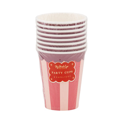 STN1210 - Pink & Red Striped Party Cup