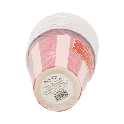 STN1210 - Pink & Red Striped Party Cup