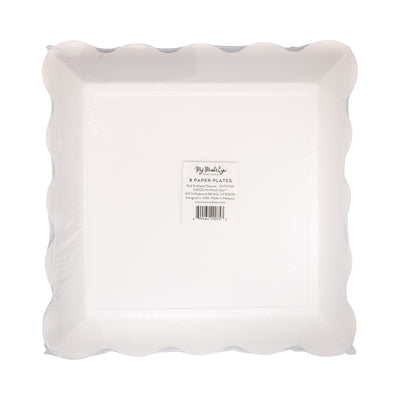 STN1241 - Red Scalloped Square Plate