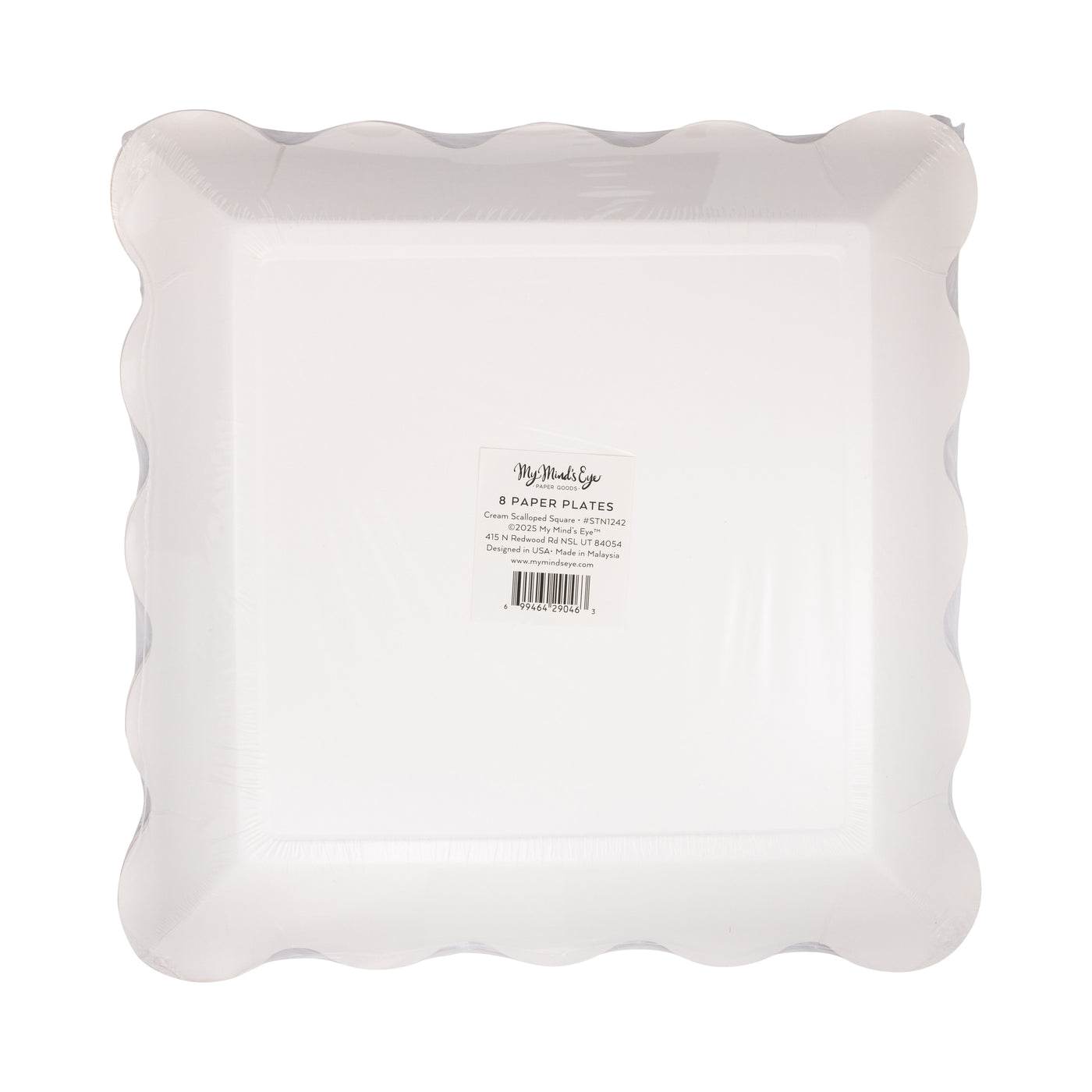 STN1242 - Cream Scalloped Square Plate