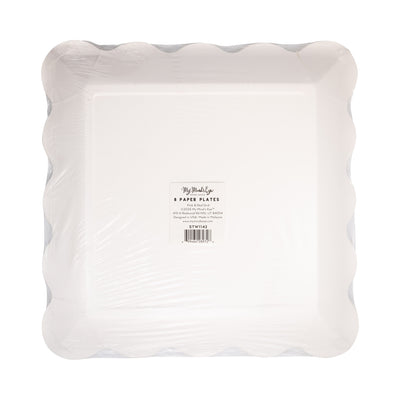 STW1142 - Red and Pink Grid Scallop Square Plate