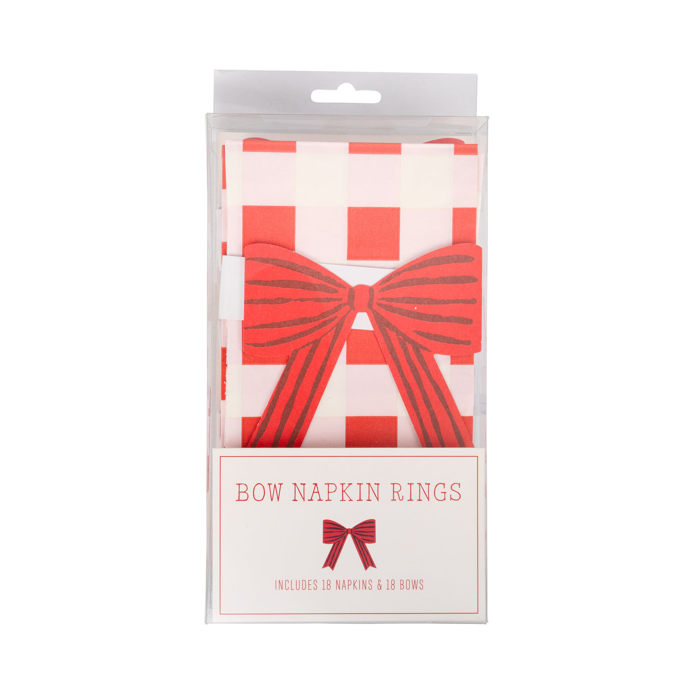 SUG1239 - Plaid Napkin with Bow Paper Ring