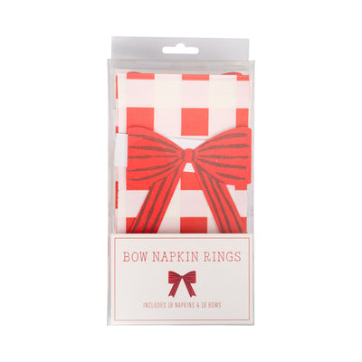 SUG1239 - Plaid Napkin with Bow Paper Ring