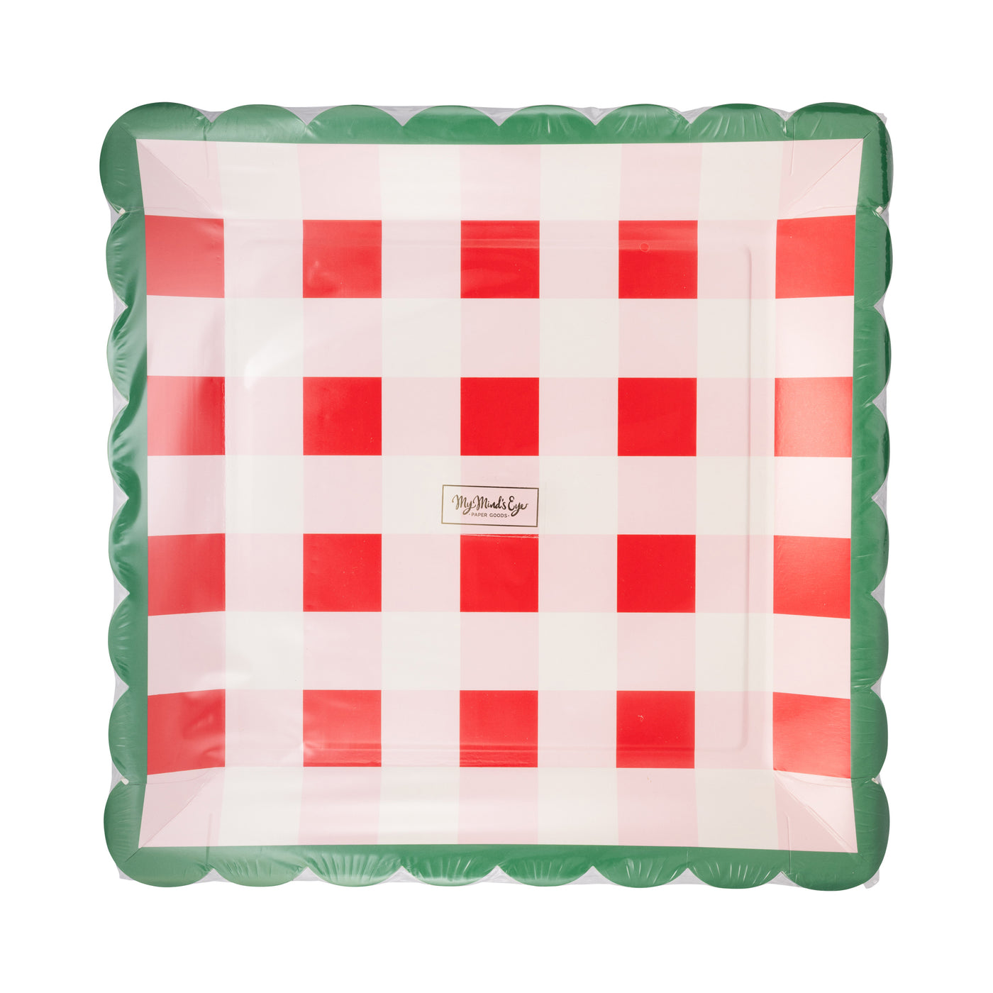 SUG1241 - Plaid Scalloped Edge Plate