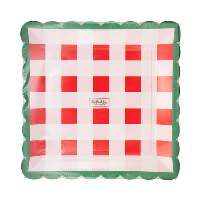 SUG1241 - Plaid Scalloped Edge Plate
