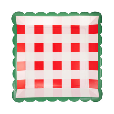 SUG1241 - Plaid Scalloped Edge Plate
