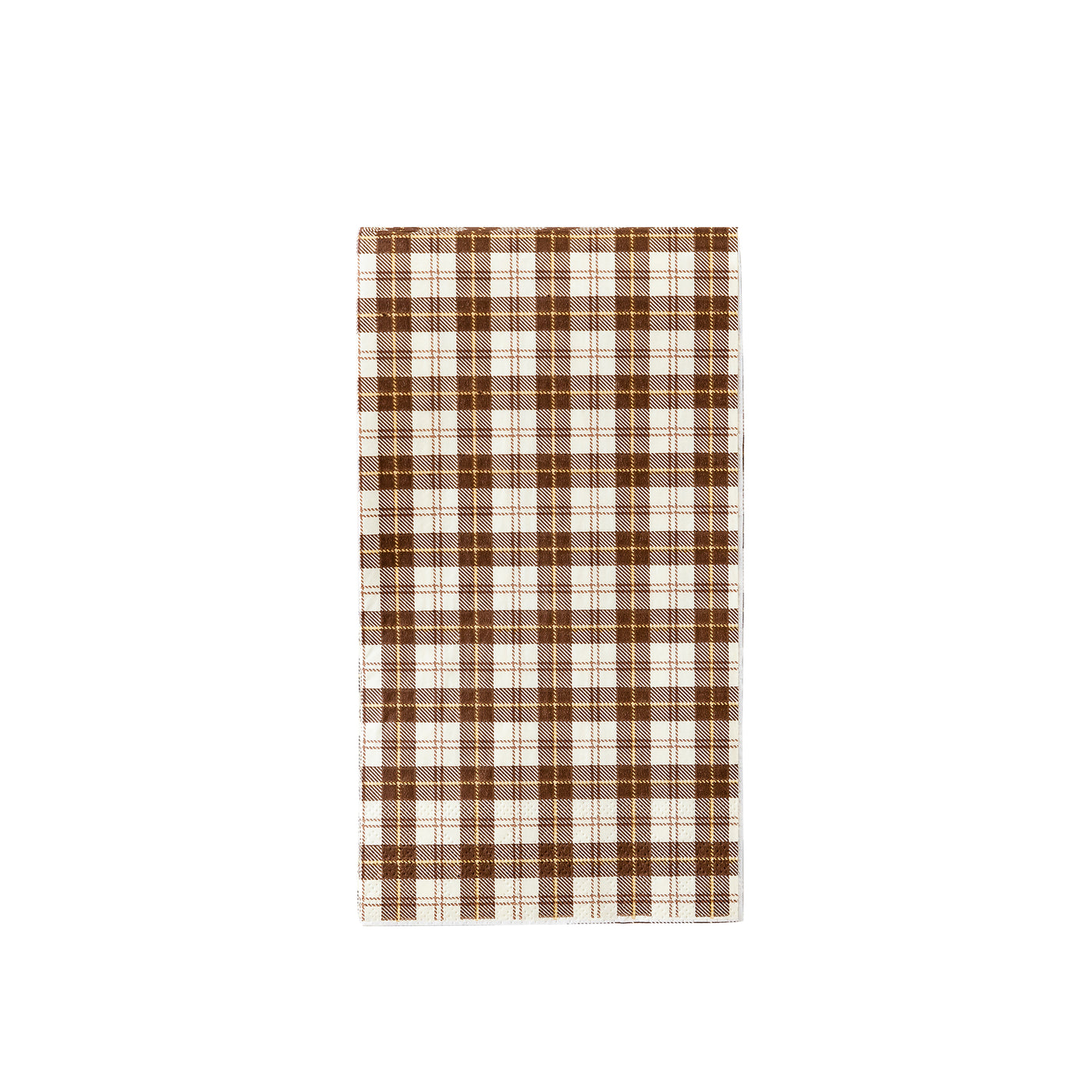 THP1037 - Harvest Brown Plaid Paper Dinner Napkin