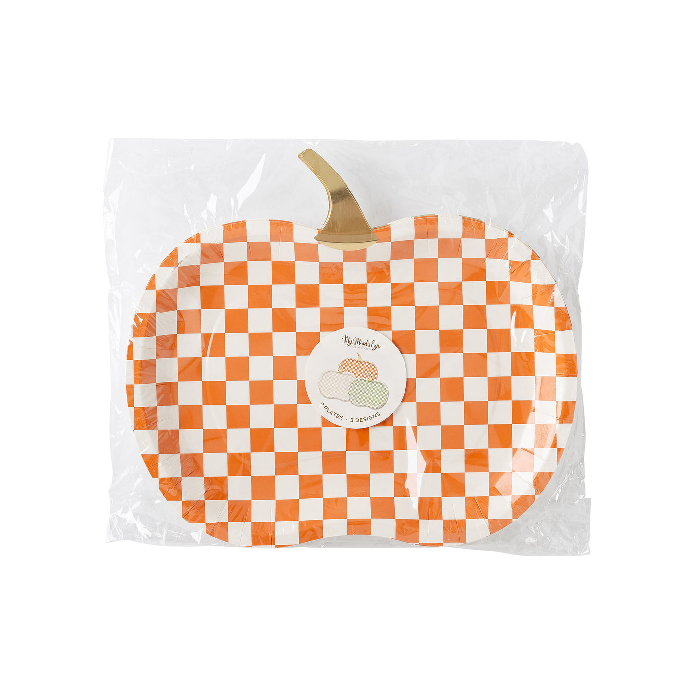 THP1144 - Checkered Pumpkin Plate Set