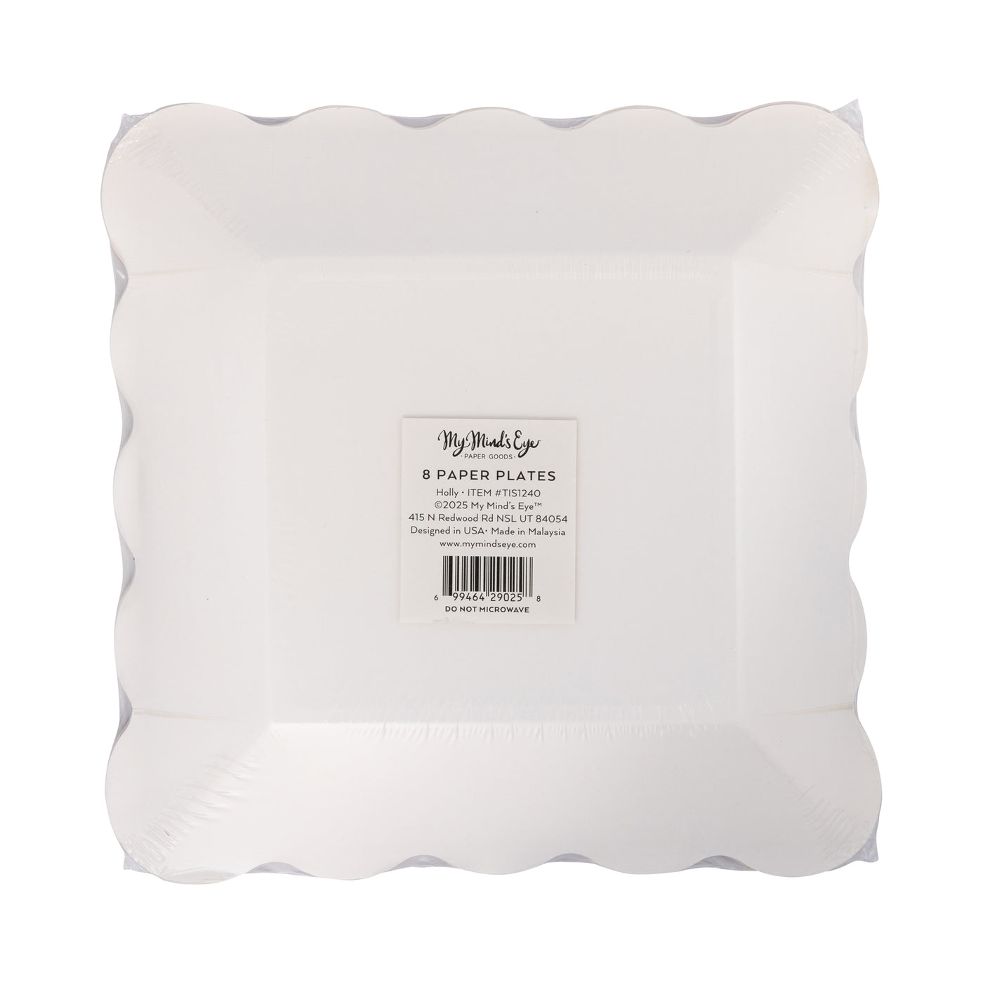 TIS1240 - Holly Square Scalloped Plate