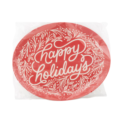 TYC1130 - Happy Holidays Oval Bamboo Tray 12x15