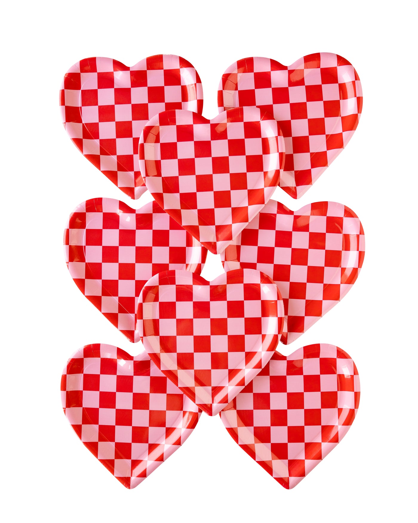 VAL1041 - Checkered Heart Shaped Paper Plate