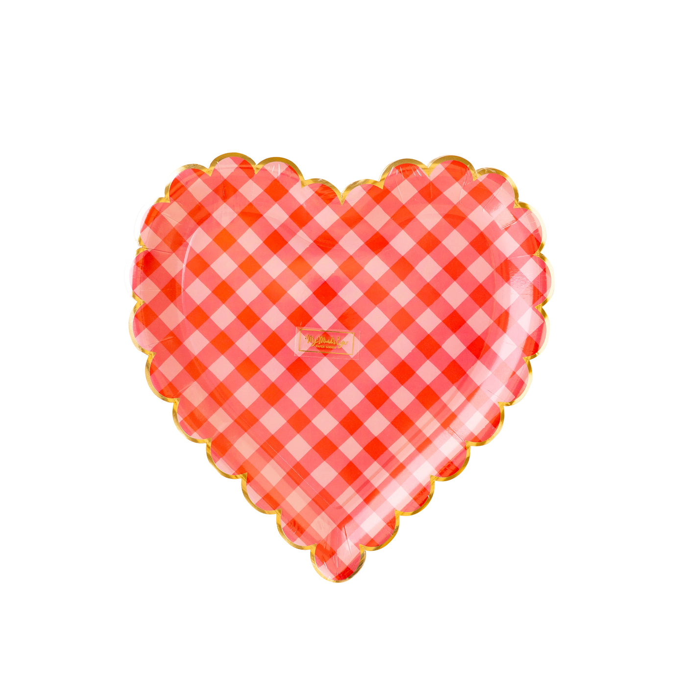 VAL1044 - Checkered Heart Shaped Paper Plate