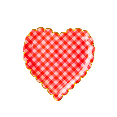 VAL1044 - Checkered Heart Shaped Paper Plate