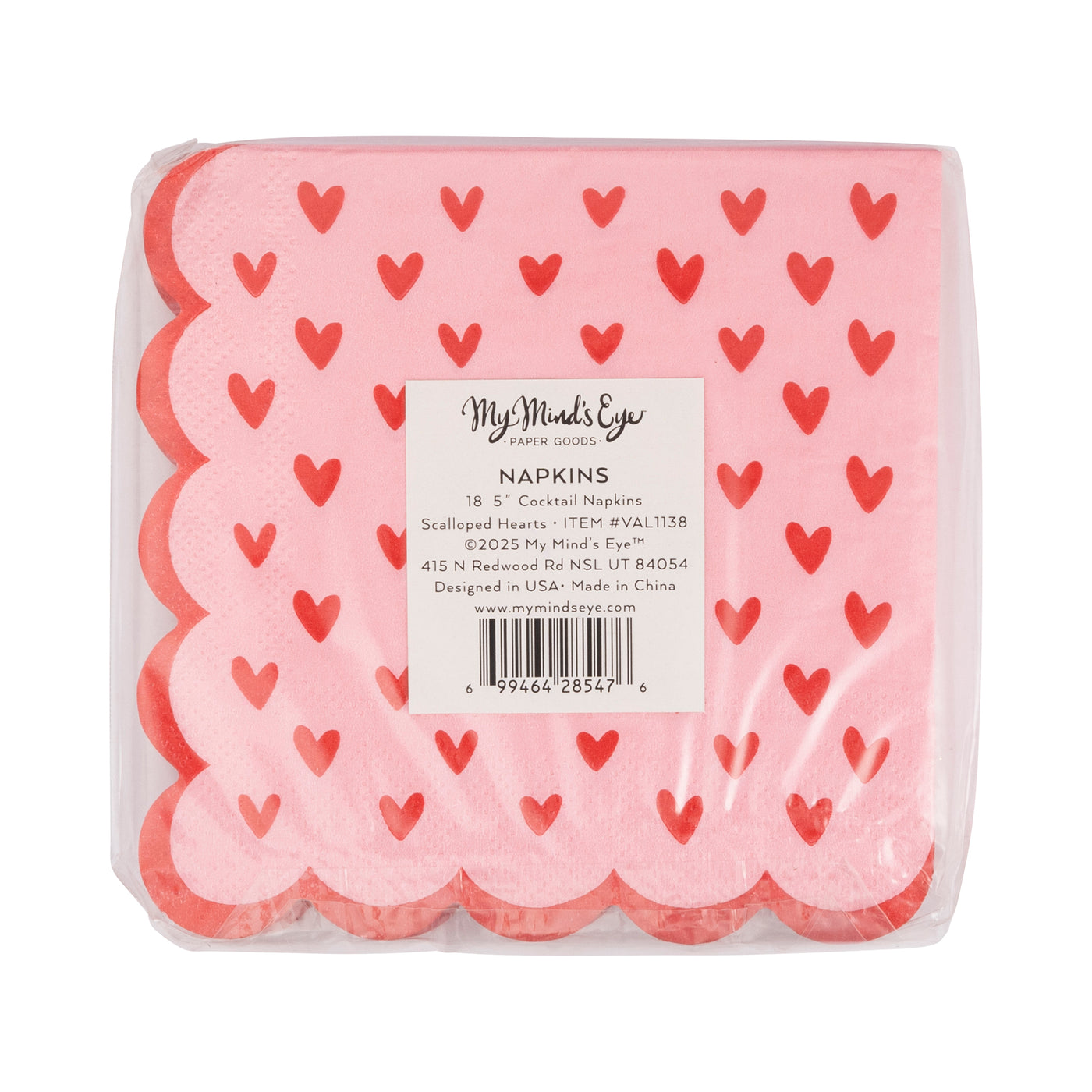 VAL1138 - Scalloped Hearts Cocktail Napkin