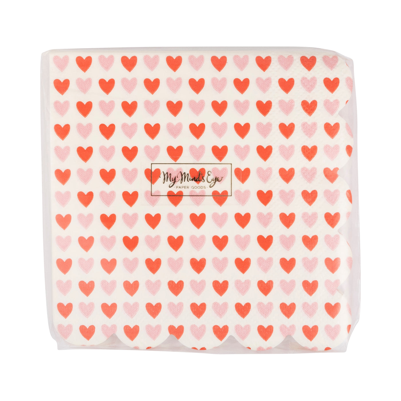 VAL1139 - Hearts Scalloped Cocktail Napkin