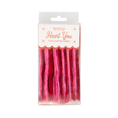 VAL1204 - Pink and Red Double Tissue Bunting Banner