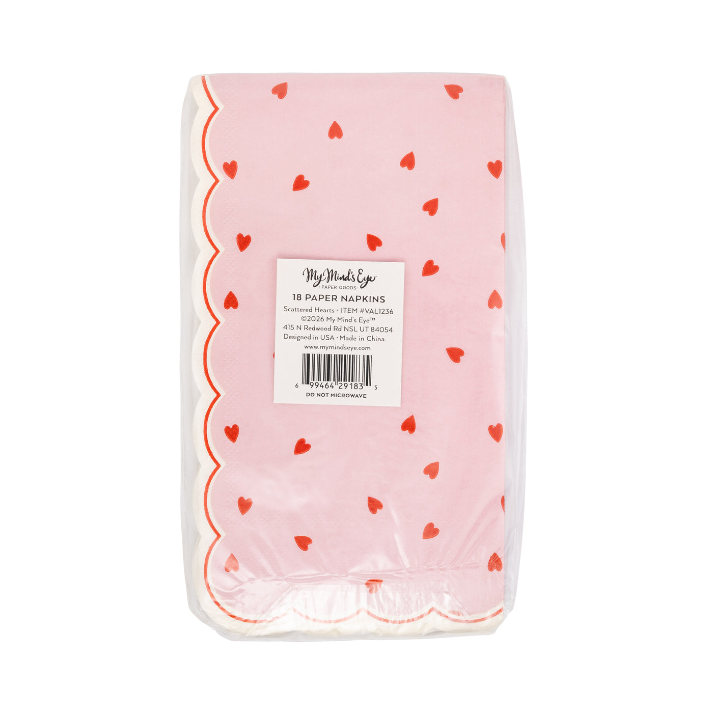 VAL1236 - Scattered Hearts Dinner Napkin