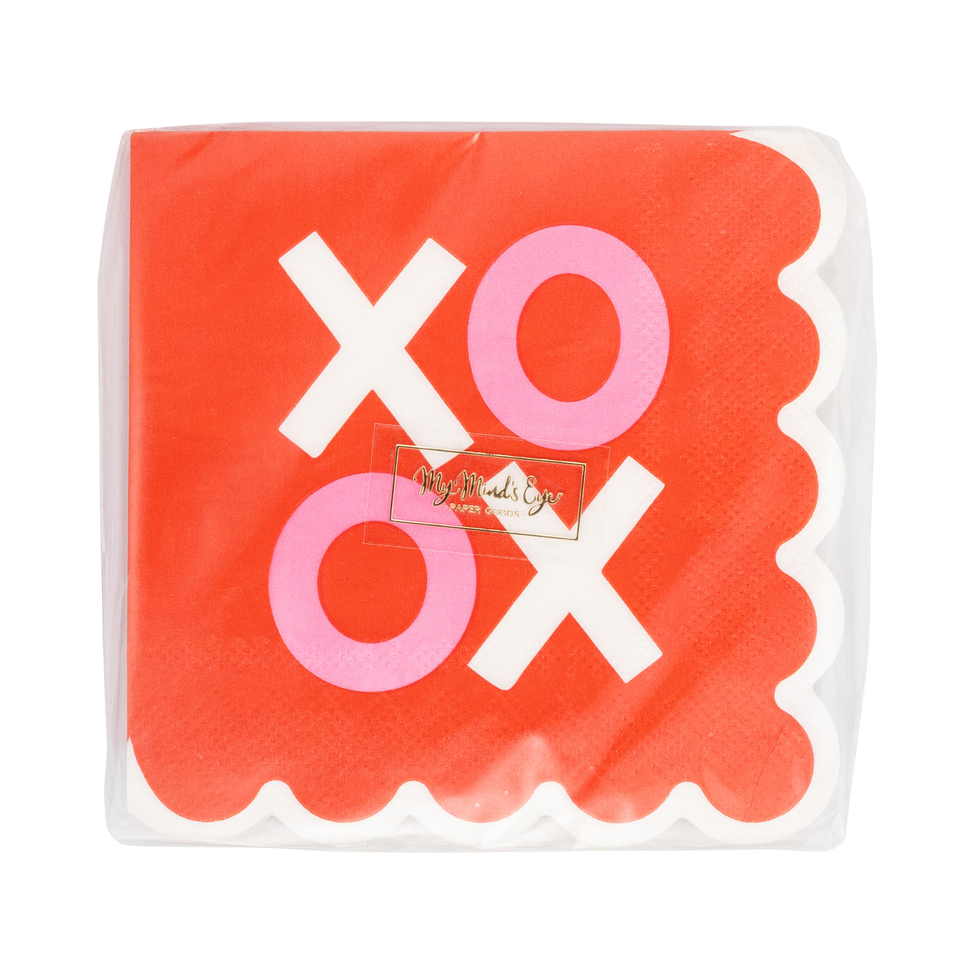 VAL1238 - Scalloped XOXO Cocktail Napkin