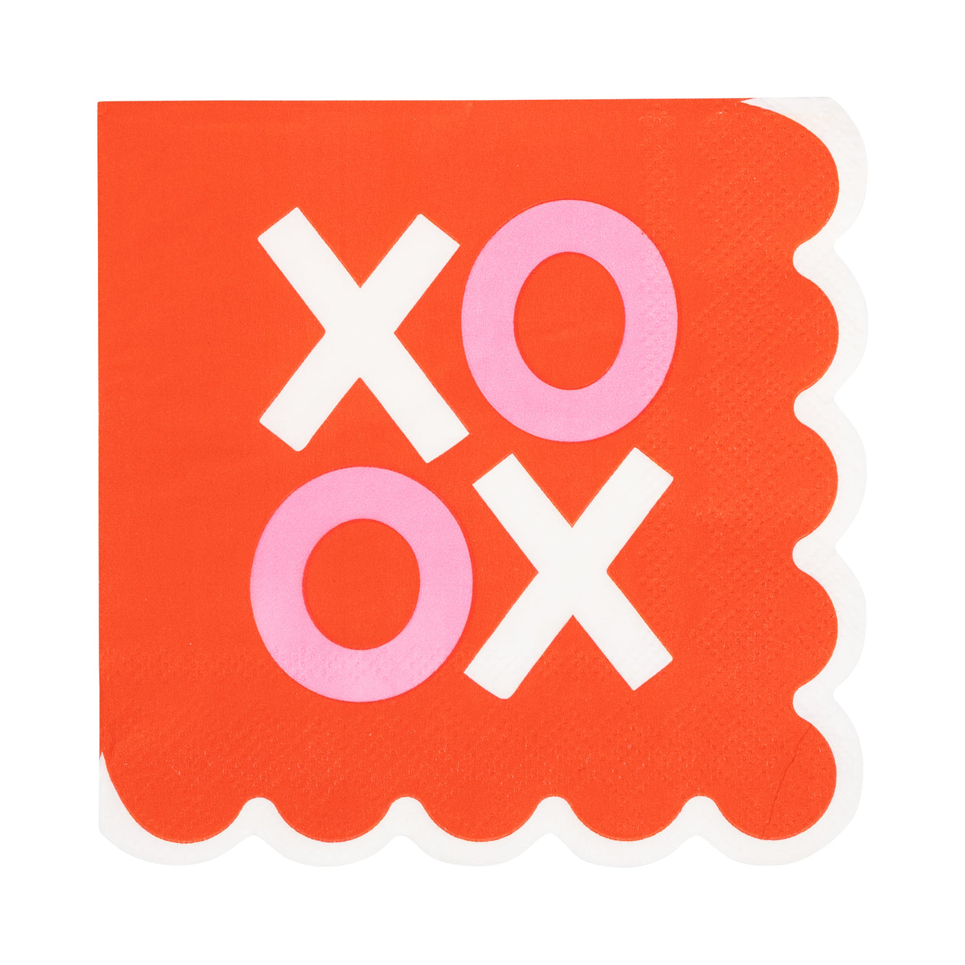 VAL1238 - Scalloped XOXO Cocktail Napkin