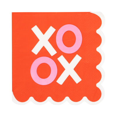 VAL1238 - Scalloped XOXO Cocktail Napkin