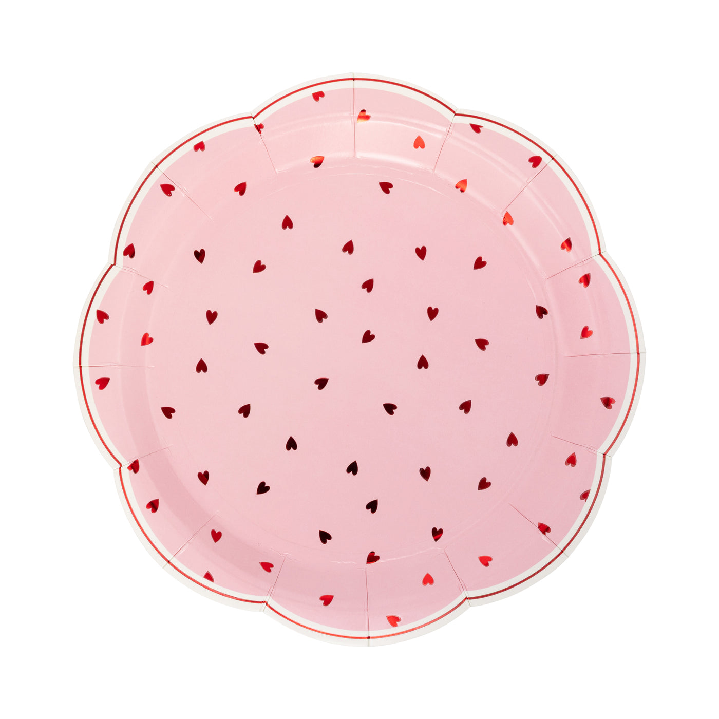 VAL1244 - Scalloped Scattered Heart Plate